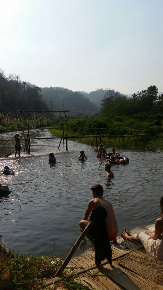 The Bamboo Bridge River In Pai